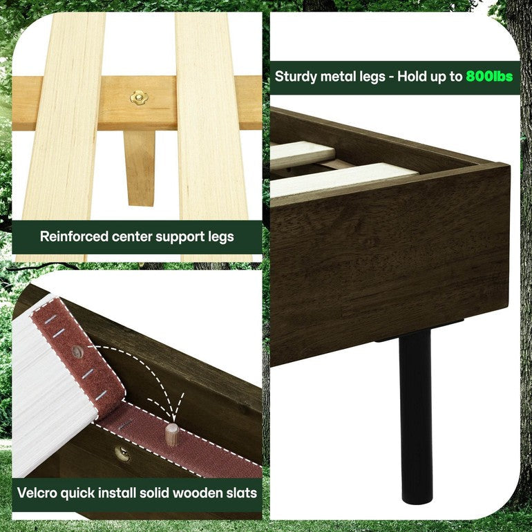 Alander Deluxe Wood Platform Bed Frame - www.Shopthatapp.com