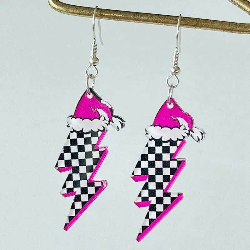 Acrylic Earrings Christmas Cute Cartoon Christmas Santa Claus Tree Football Lightning Earrings Jewelry - www.Shopthatapp.com