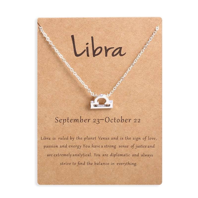 12 Zodiac Sign Necklaces With Gift Card Constellations Pendant Necklace Jewelry - www.Shopthatapp.com