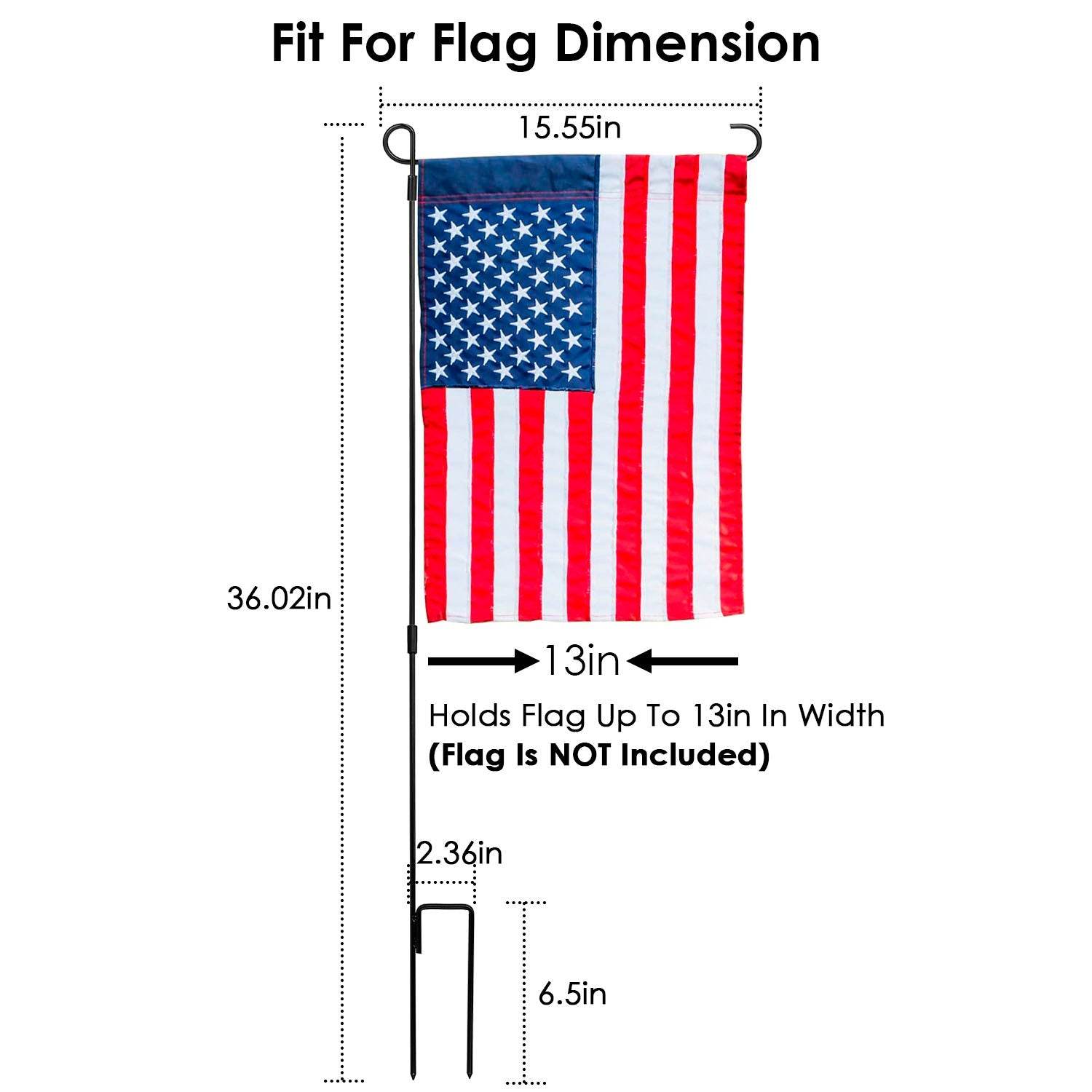 1Pc Garden Flag Stand Flagpole Weatherproof Wrought Iron Coated Yard Flag Holder For Yard Flag Party Banner Fits 11.8x17.7in Flag For Christmas Halloween Outdoor Decoration - www.Shopthatapp.com