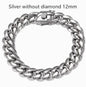 Men's Cuban Link Chain Titanium Steel Silver Bracelet - www.Shopthatapp.com
