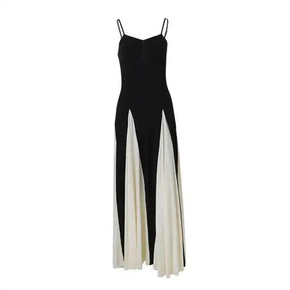 Luxury Women Sleeveless Color Contrast Sling Dress for Wedding Cocktail Evening Party events - www.Shopthatapp.com