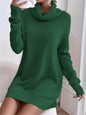 Autumn Winter Solid Cashmere  Loose  Mini Turtleneck sweater Dress - www.Shopthatapp.com