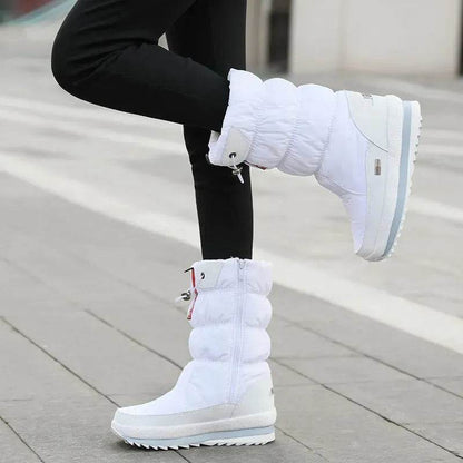 Winter boots New Plus Velvet Thick Cotton Shoes Thermal Middle Tube Waterproof Non-slip Boots - www.Shopthatapp.com
