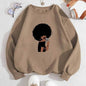 Women Figures Pattern Warm Lined Sweatshirt - www.Shopthatapp.com