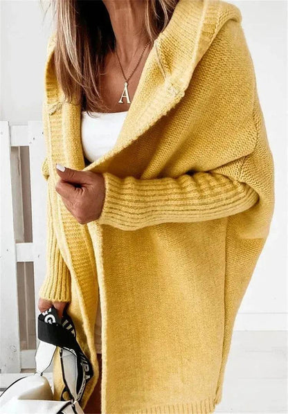 Oversized Head cover Knitted Long Kimono Cashmere Cardigan for Women - www.Shopthatapp.com