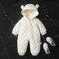 Hooded Fleece-lined Thick Baby Winter Romper Puffer Overall Jumpsuit - www.Shopthatapp.com