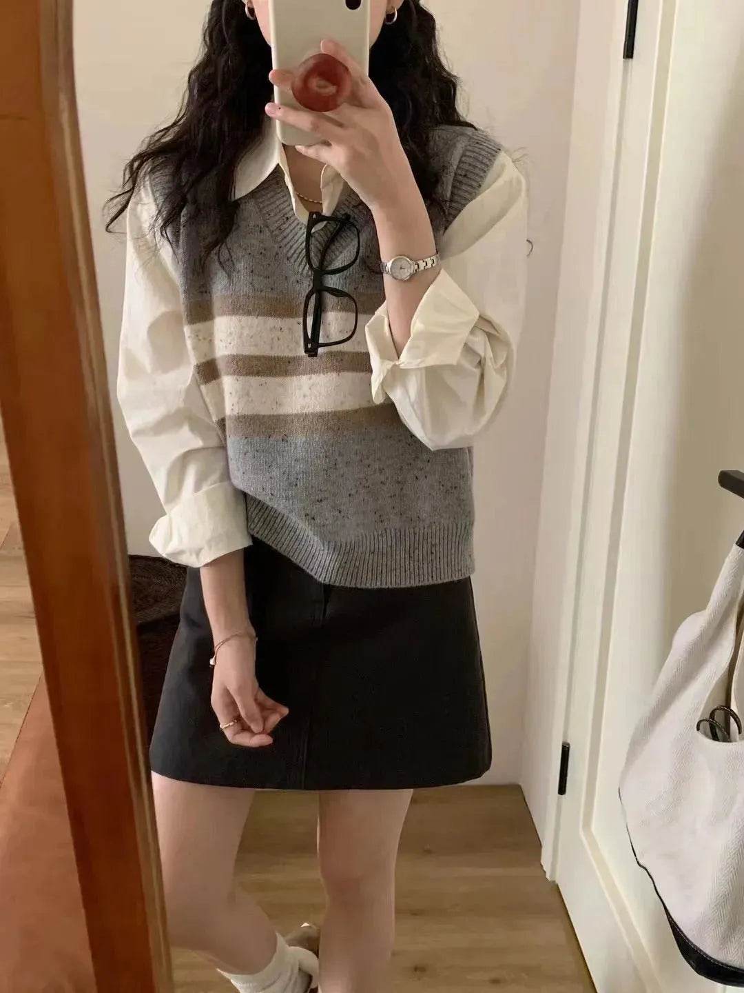 Cashmere Sleeveless V-neck Knitted Sweater Vest top for women - www.Shopthatapp.com