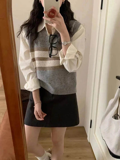 Cashmere Sleeveless V-neck Knitted Sweater Vest top for women - www.Shopthatapp.com