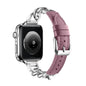 Women Leather and Stainless Steel Watch Strap for Apple  iwatch - www.Shopthatapp.com