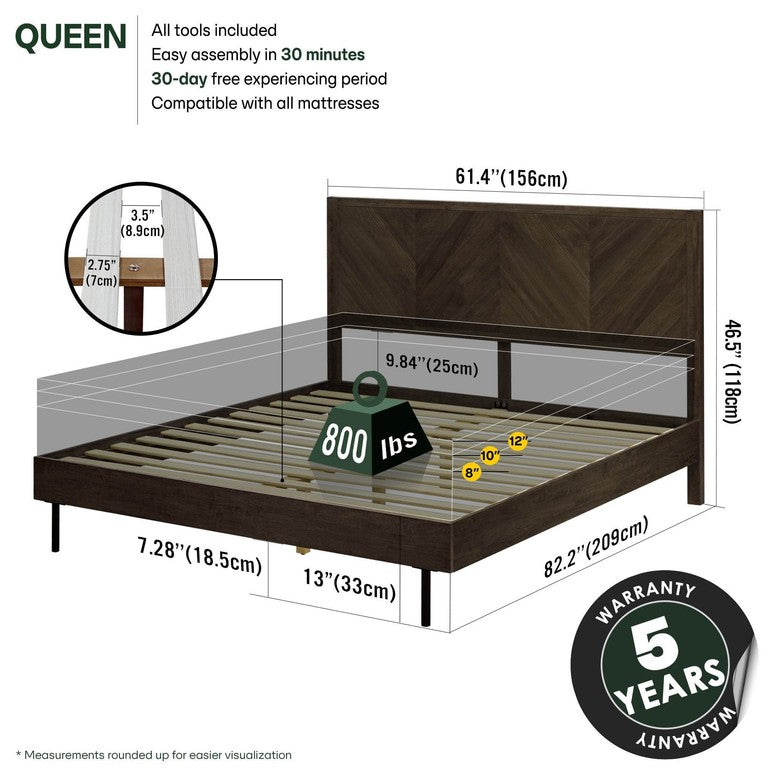 Alander Deluxe Wood Platform Bed Frame - www.Shopthatapp.com