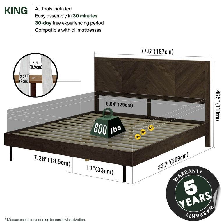 Alander Deluxe Wood Platform Bed Frame - www.Shopthatapp.com