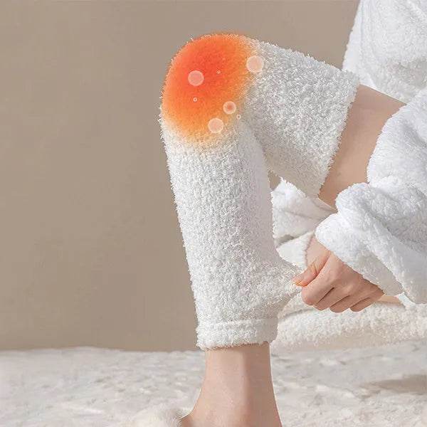 Winter Warm Plush Socks Women Dual-purpose Protection Heel And Knee Sock For Olds - www.Shopthatapp.com