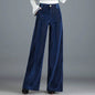 Gold Silk Striped Velvet Wide Leg trouser Pants Women - www.Shopthatapp.com