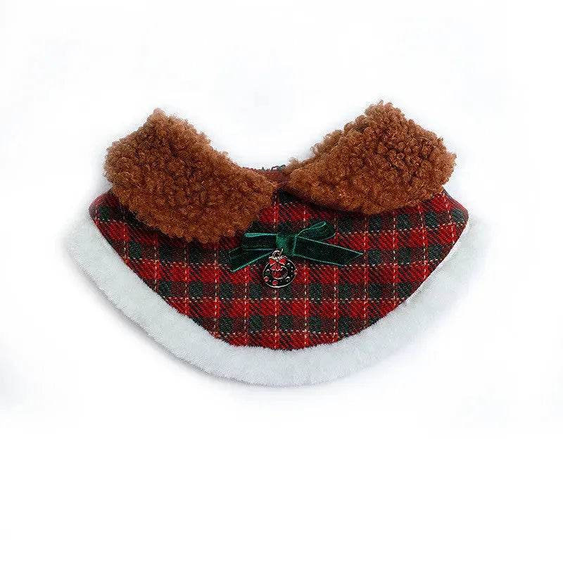 Pet Christmas Cat Hat Bib Dress Up Clothes - www.Shopthatapp.com