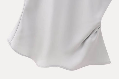 Women's Silk Satin Top Bow Tie Midi Dress - www.Shopthatapp.com