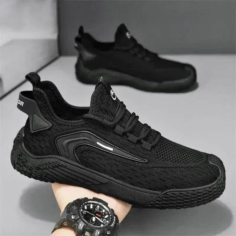 Breathable Flying Mesh Sports Shoes Casual Lightweight Lace-up Sneakers For Men - www.Shopthatapp.com
