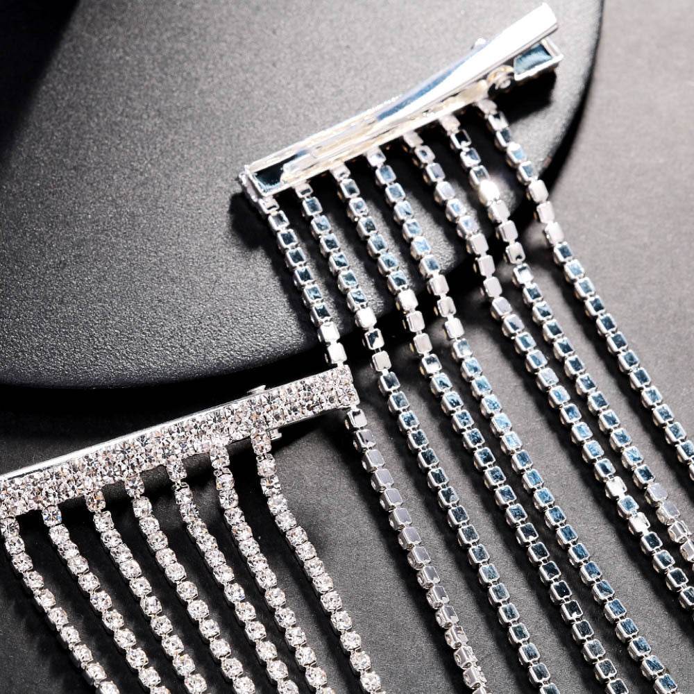 Multi layer Rhinestone Hair Chain Bridal Hair chain clip - www.Shopthatapp.com