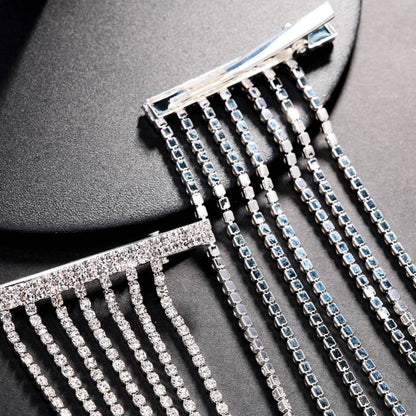 Multi layer Rhinestone Hair Chain Bridal Hair chain clip - www.Shopthatapp.com