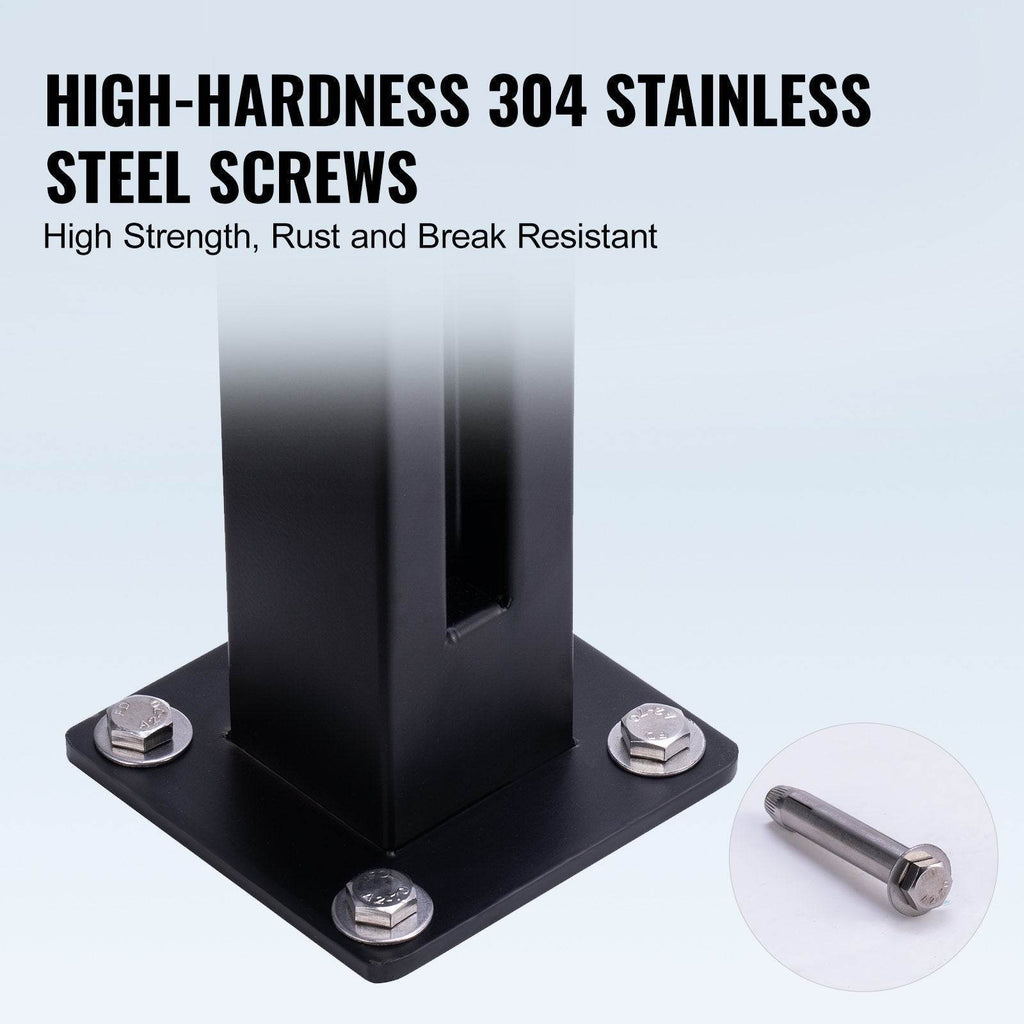 Thickness Tempered Glass, 304 Stainless Steel Glass Mounting Clamp, Glass Shelf Bracket For Balcony, Garden, Deck, Stair, Black - www.Shopthatapp.com