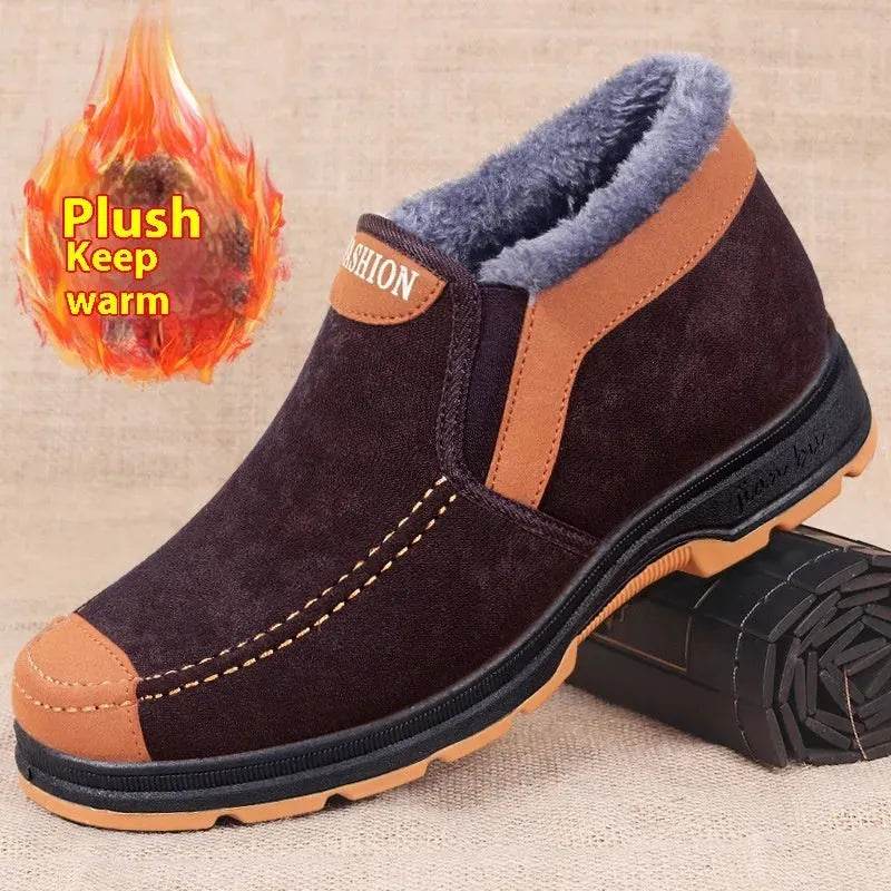 Men's Traditional Cotton Shoes Warm With Velvet Winter Boot - www.Shopthatapp.com