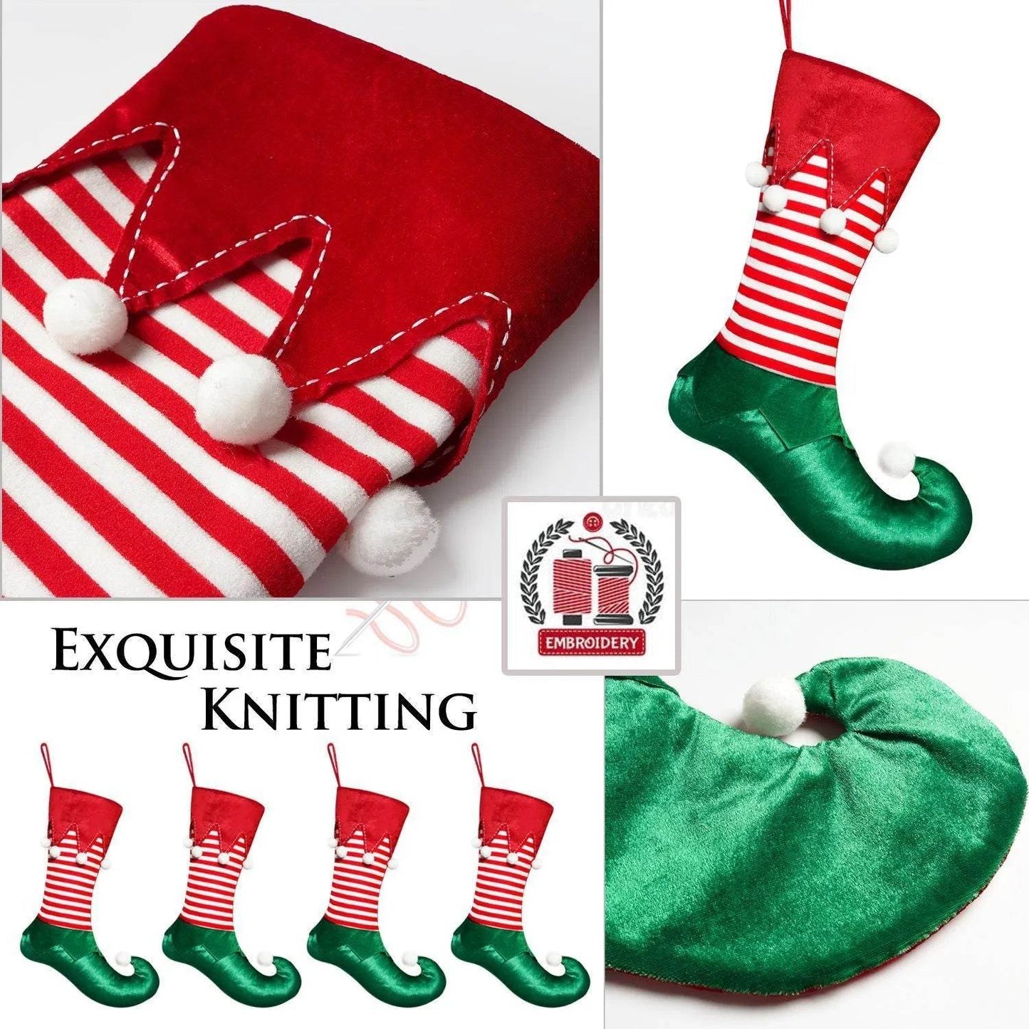 Christmas Decorations Elf Christmas Stockings Gift Bag - www.Shopthatapp.com
