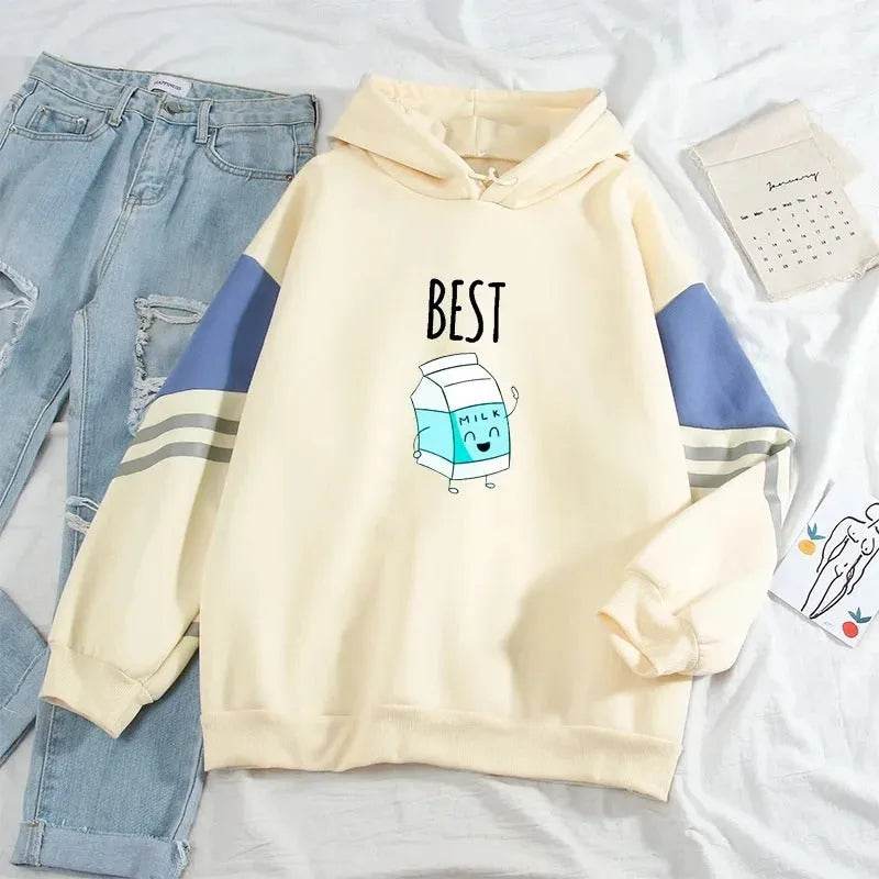 Color Matching Hoodie sweatshirt Top Pullover - www.Shopthatapp.com