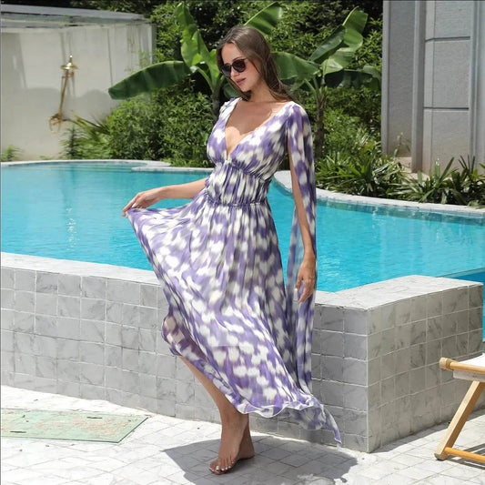 Casual New Floral Chiffon Long Dress - www.Shopthatapp.com