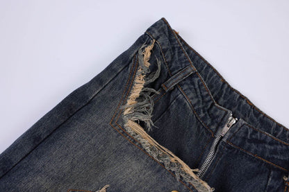 Distressed Denim Pant for women Oversized Streetstyle Patch Cargo Jeans Pant - www.Shopthatapp.com