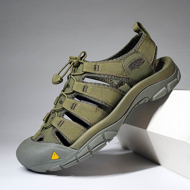 Men's Thick Bottom Toe Cap Beach Upstream Plus Size Outdoor Casual Shoes - www.Shopthatapp.com