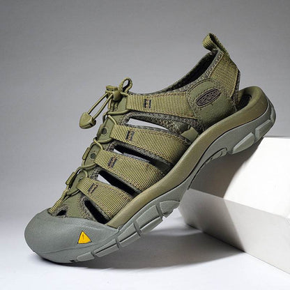 Men's Thick Bottom Toe Cap Beach Upstream Plus Size Outdoor Casual Shoes - www.Shopthatapp.com