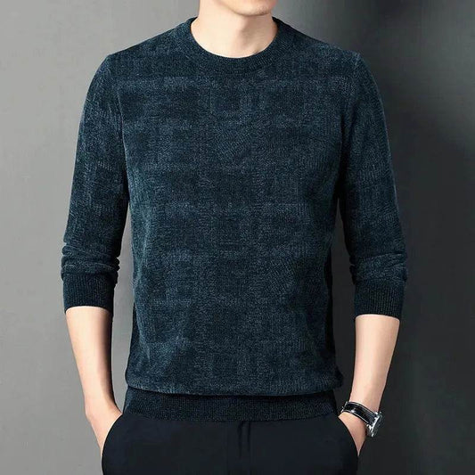 Winter Fleece-lined Chenille Pullover Sweater For Men - www.Shopthatapp.com