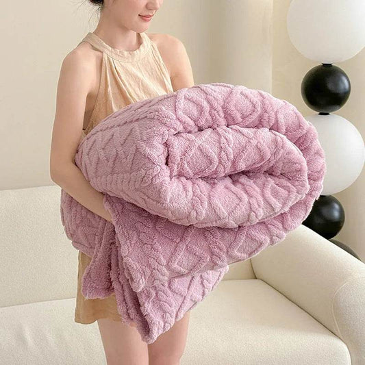 Single-layer Double-sided Tower Velvet Sofa Cover Soft Winter Blanket - www.Shopthatapp.com