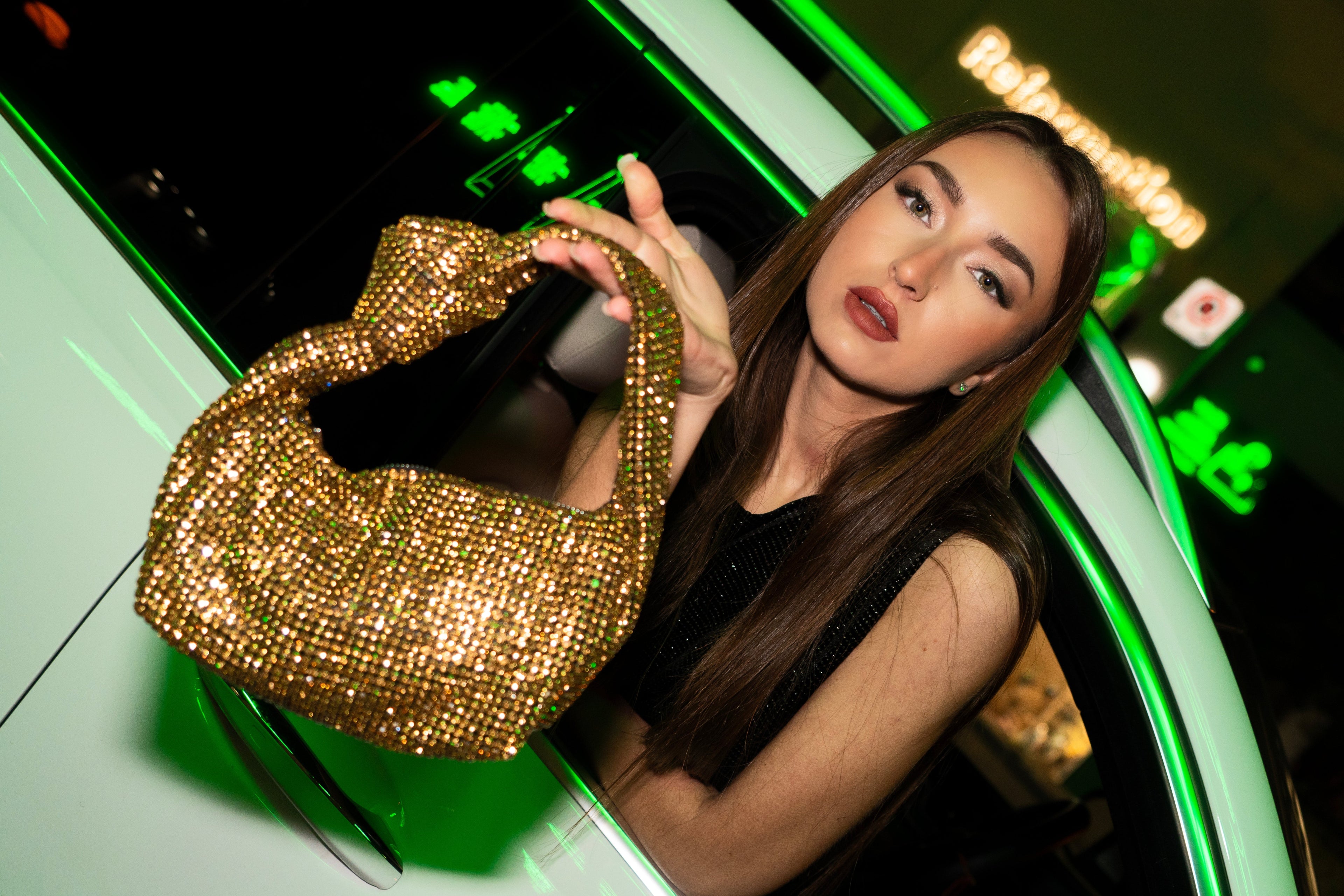 Glam Bow Shoulder Bag Gold - www.Shopthatapp.com