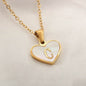 26 Letter Heart-shaped Necklace White Shell Love Clavicle Chain Fashion Personalized Necklace For Women Jewelry Valentine's Day - www.Shopthatapp.com