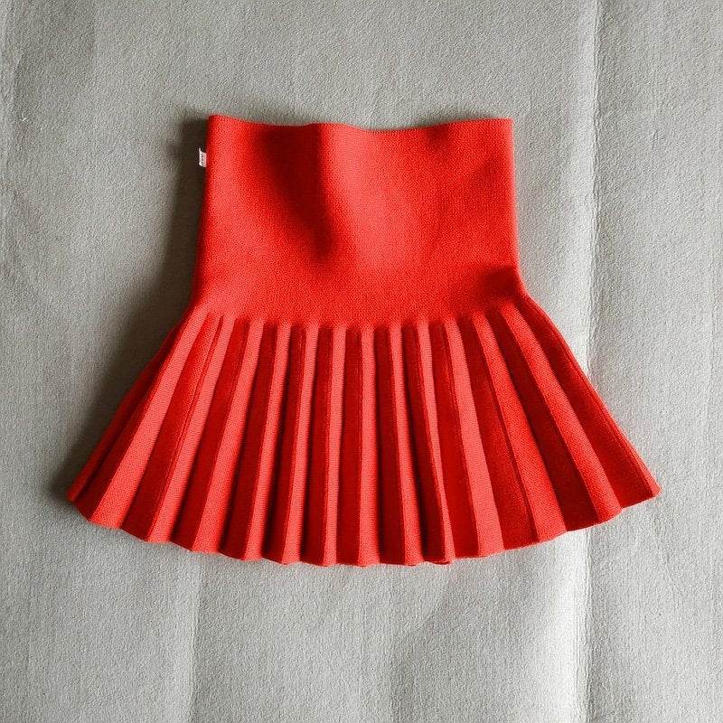 Girls Autumn Clothing Knitted Skirt High Waist Pleated Mini Skirt - www.Shopthatapp.com