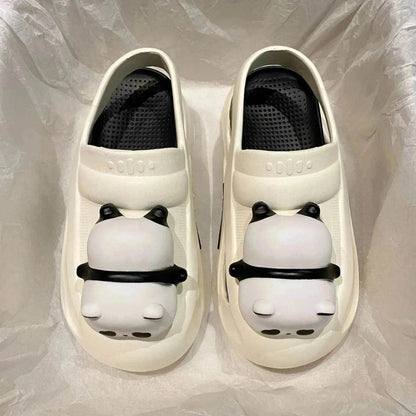 2025 Cute Slipper With Panda Lamp Summer Croc Sandals Femme Light Funny Woman Casual Home Slippers Shoes - www.Shopthatapp.com