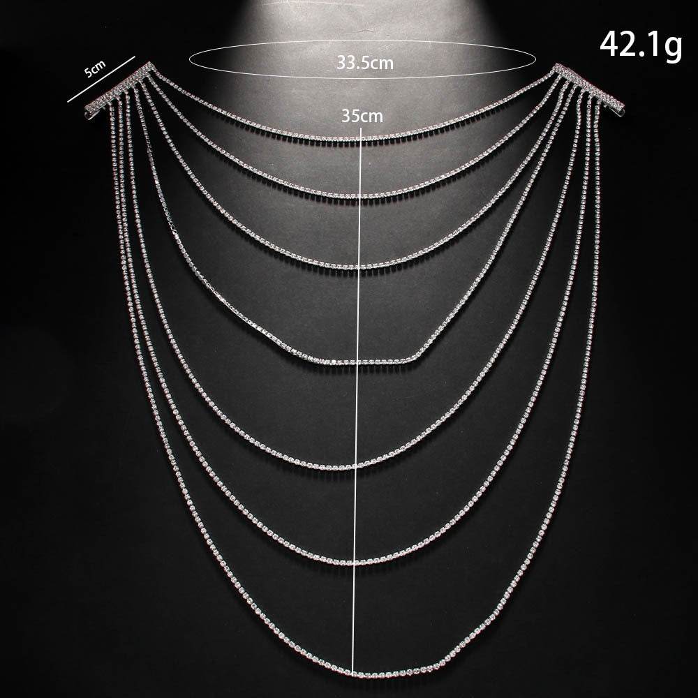 Multi layer Rhinestone Hair Chain Bridal Hair chain clip - www.Shopthatapp.com