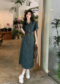 Women's Fashion Casual short sleeve Mini Denim Dress - www.Shopthatapp.com