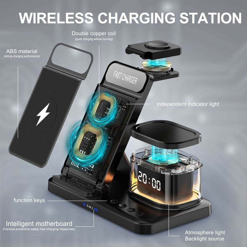 Creative Fast Wireless Charger Three-in-one Folding Bracket - www.Shopthatapp.com