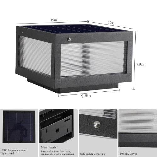Solar Wall Light With Dimmable LEDs Landscape Pathway Light - www.Shopthatapp.com