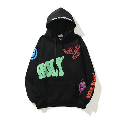 Women High Street Three-dimensional Foam Graffiti Printed Hoodie In Autumn And Winter - www.Shopthatapp.com
