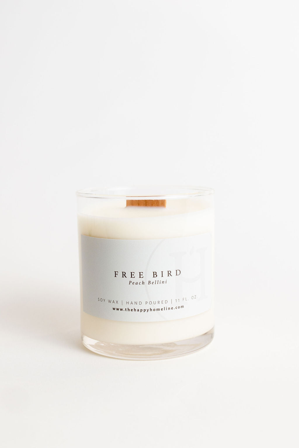 Bougie à mèche en bois d'oiseau gratuite de 11 oz