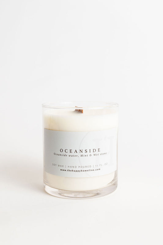 11 oz Oceanside Wood Wick Candle-Candles, etc-www.Shopthatapp.com-The Happy Home Line