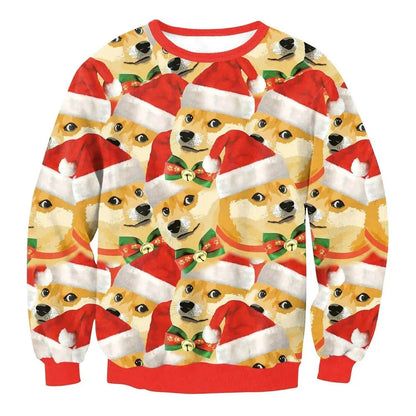 Autumn Winter Fashion Ugly Christmas Sweater Santa Elf Funny Pullover Womens Mens Print Sweaters Tops Clothing - www.Shopthatapp.com