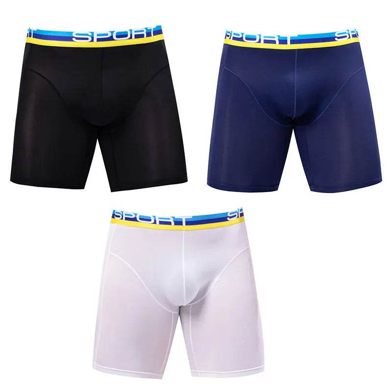 Anti-wear Ice Silk breathable Midway Boxer Beach swimming Underwear - www.Shopthatapp.com