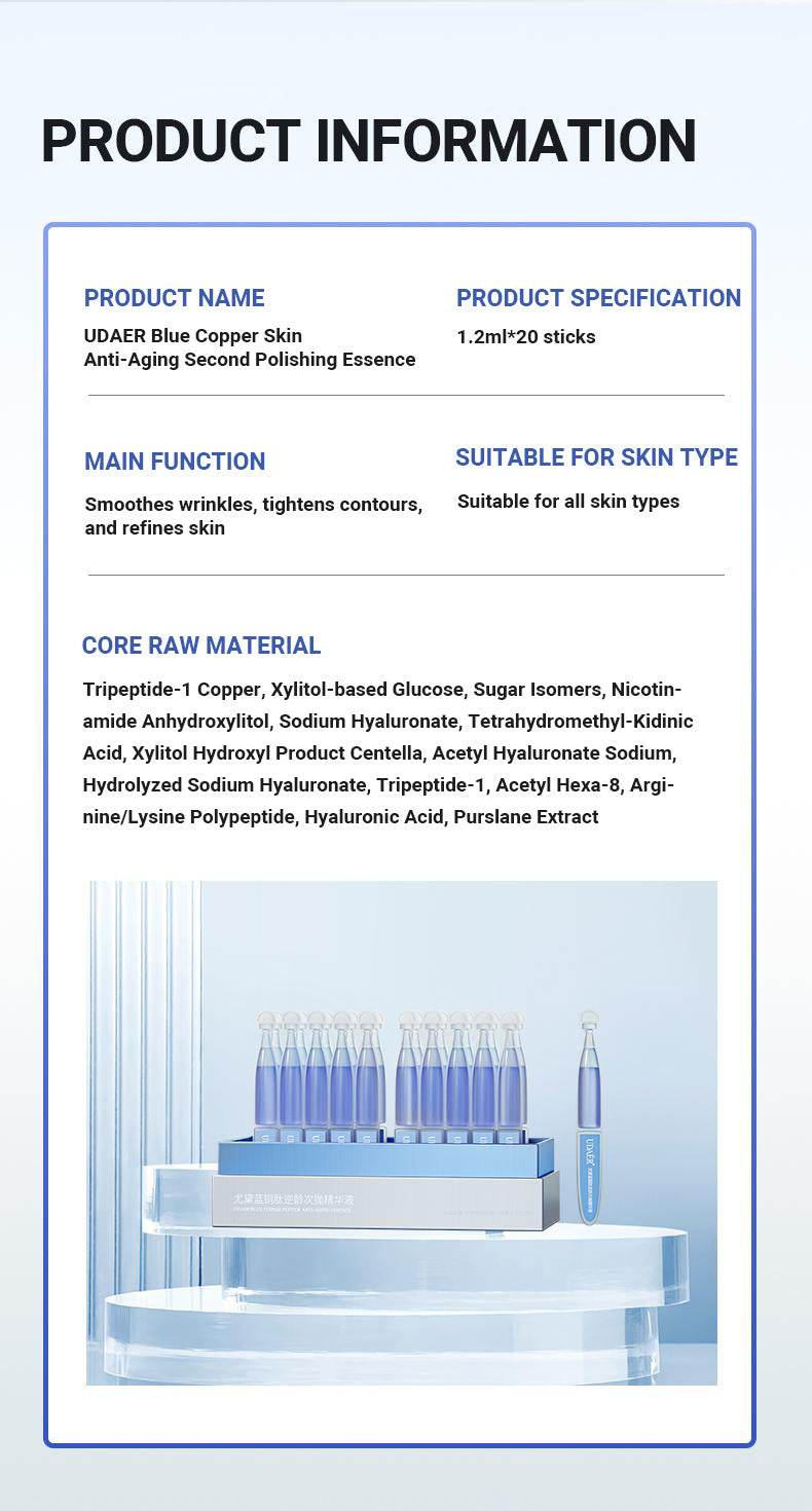 UDAER Blue Copper Peptide Serum Essence  Rejuvenating Moisturizing Anti-wrinkle, Soothing And Repairing - www.Shopthatapp.com