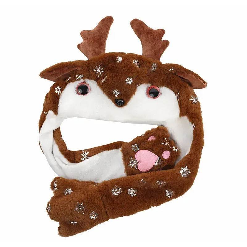 Novel Movable Christmas Hat Winter Cute Santa Claus Snowman Elk Hat - www.Shopthatapp.com