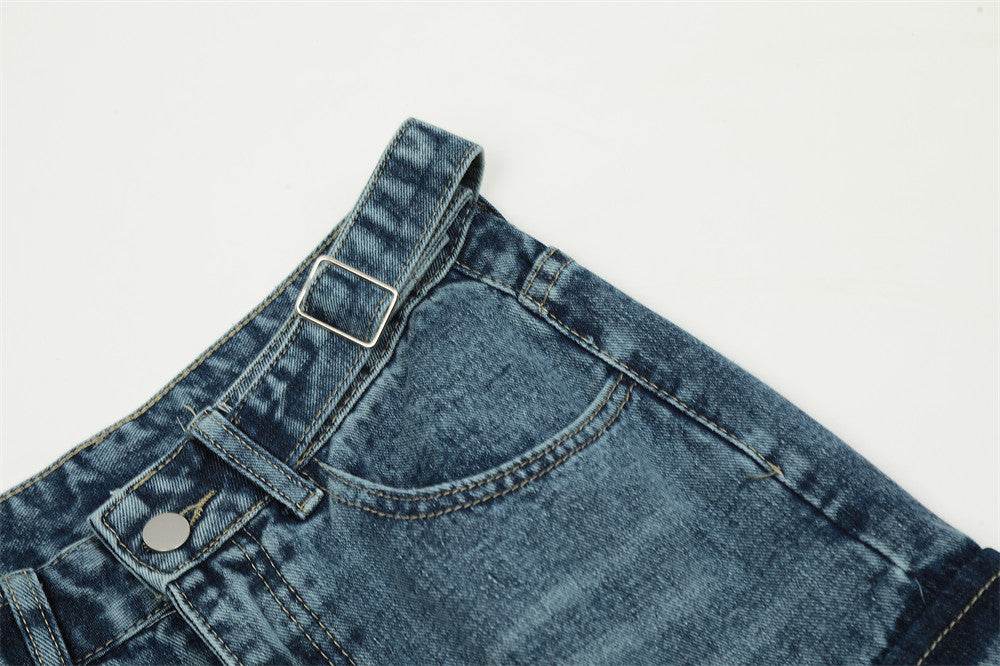 Functional Multi-pocket Tactical Tooling Denim Trousers Men Jeans - www.Shopthatapp.com