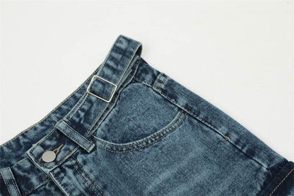 Functional Multi-pocket Tactical Tooling Denim Trousers Men Jeans - www.Shopthatapp.com